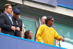 Samuel l jackson no jogo do Chelsea (Foto: Getty Images)