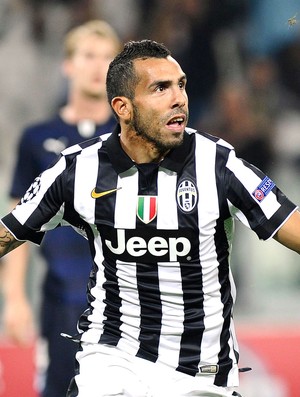 Tevez comemora gol da Juventus contra o Malmo (Foto: Agência Reuters)