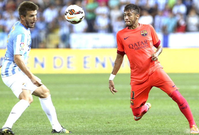 Neymar, Malaga X Barcelona (Foto: Agência EFE)