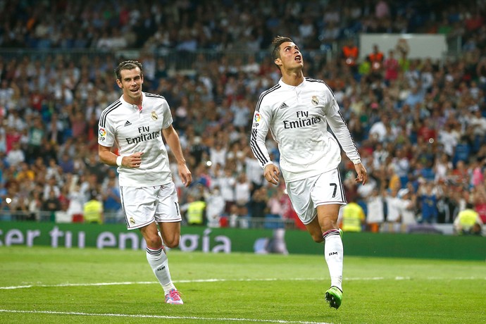 Cristiano Ronaldo e Bale, Real Madrid x Elche (Foto: AP)