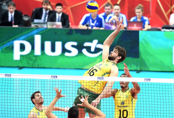 Bruno, França X Brasil- Mundial de Vôlei (Foto: Divulgação / FIVB)