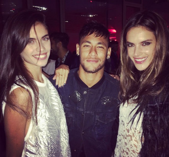 Neymar, Sara Sampaio e Alessandra Ambrósio (Foto: Instagram)