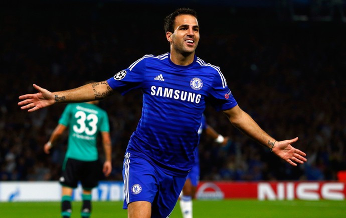 Chelsea x Shalke 04 - Fabregas comemora gol (Foto: Reuters)