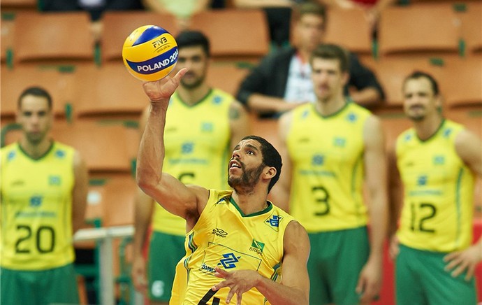 Wallace, Brasil x Bulgária (Foto: FIVB)