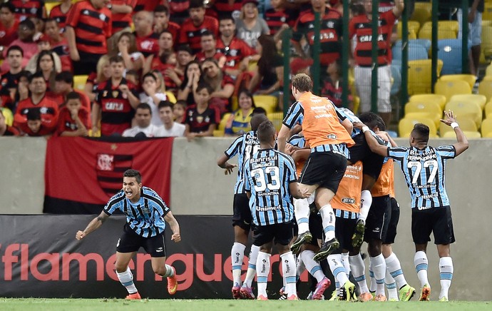 Luan comemora gol do Grêmio contra o Flamengo (Foto: Getty Images)