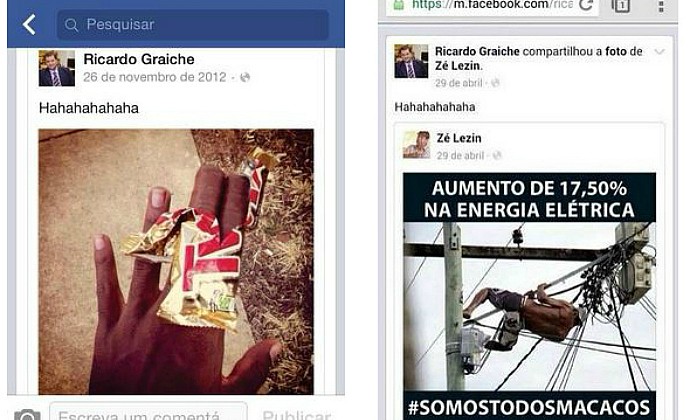 Fotos facebook racismo auditor Ricardo Graiche grêmio (Foto: Reprodução)