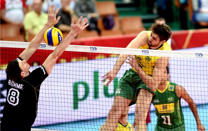 Lucão jogo vôlei Brasil x Alemanha Mundial (Foto: FIVB)