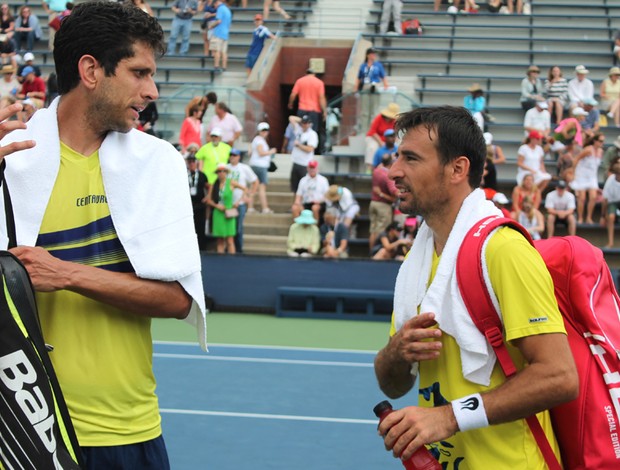 Marcelo Melo e Dodig em ação no US Open (Foto: Bernardo Eyng)