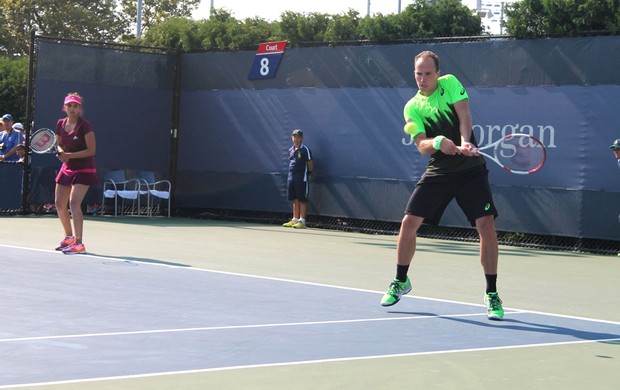 Bruno Soares e da Mirza no US Open (Foto: Bernardo Eyng)