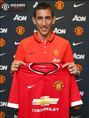 Ángel di María é apresentado no Manchester United (Foto: Reprodução / Twitter)