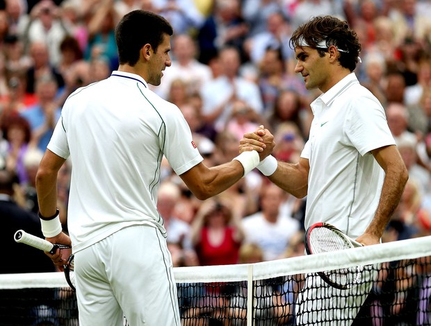 Roger Federer e djokovic semifinal Wimbledon 2012 (Foto: Agência Getty Images)