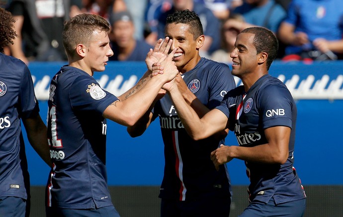 Lucas comemoração jogo PSG contra Bastia (Foto: Reuters)