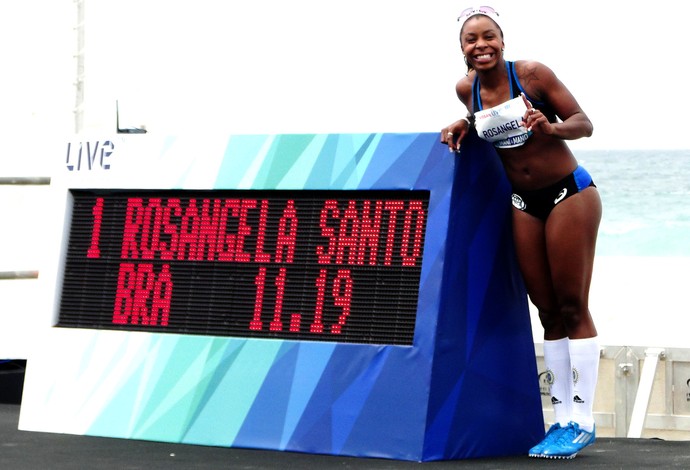 Rosângela Santos tempo atletismo desafio Bolt (Foto: Helena Rebello)