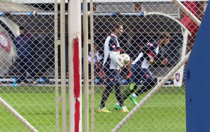 Cauteruccio no treino fechado do San Lorenzo (Foto: Daniel Mundim)