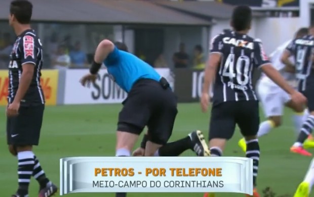 Petros soco no árbitro Corinthians (Foto: Reprodução SporTV)