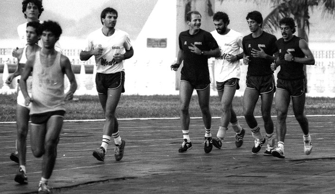 vôlei Montanaro, Bernard, Xando, Marcus Vinicius, William Brasil 1984, Los Angeles especial volei geração de prata (Foto: Eurico Dantas / Agência OGlobo)