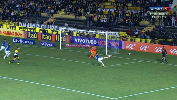 Gol do Cruzeiro mal anulado (Foto: Reprodução/SporTV)