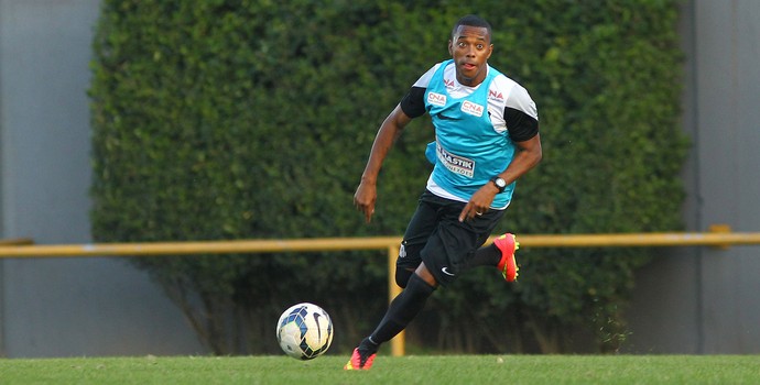 Robinho treino Santos (Foto: Mauricio de Souza / Ag. Estado)