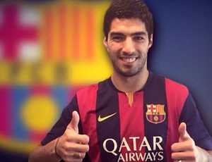 Luis Suarez barcelona apresentação (Foto: Reprodução / Facebook)