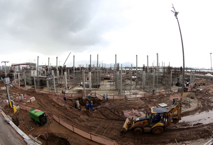 Hall basquete obras Parque Olímpico (Foto: André Durão / Globoesporte.com)