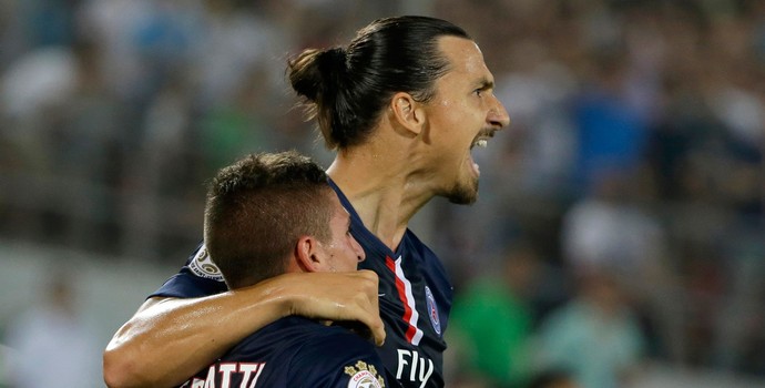 ibrahimovic verratti paris saint-germain x guingamp (Foto: Reuters)