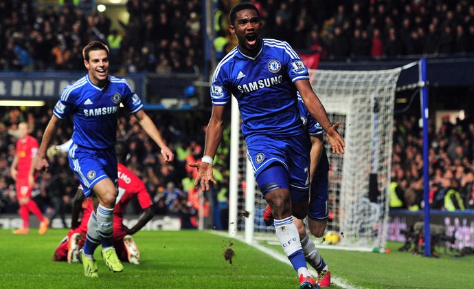 etoo chelsea x manchester united (Foto: AFP)