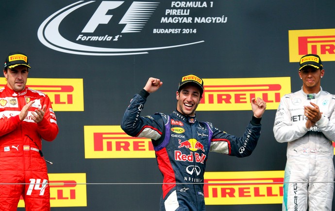 Daniel Ricciardo, Fernando Alonso e Lewis Hamilton F1 (Foto: Reuters)