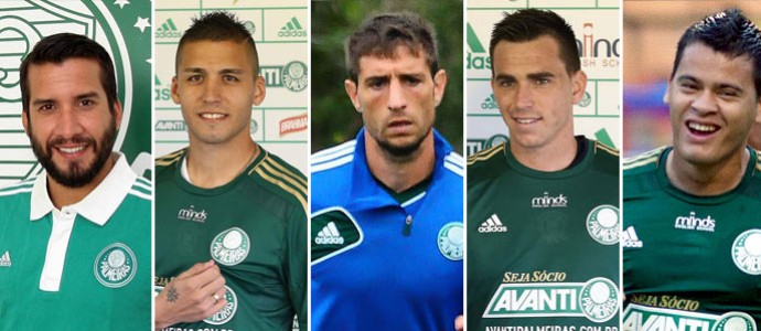 montagem jogadores estrangeiros - palmeiras (Foto: Editoria de Arte)