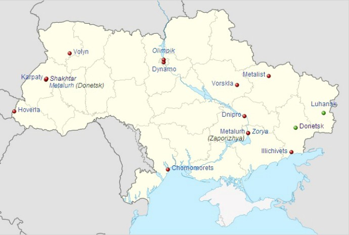 Mapa Campeonato Ucraniano (Foto: Reprodução / Wikipedia)