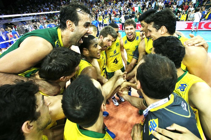 comemoração Brasil Liga Mundial de Vôlei (Foto: Divulgação / FIVB)