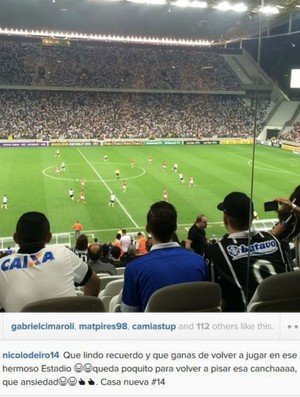 Lodeiro assiste ao jogo entre Corinthians e Inter (Foto: Reprodução/Instagram)