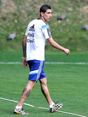 Di Maria no treino da Argentina (Foto: AP)