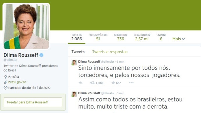 Dilma no twitter (Foto: Reprodução)