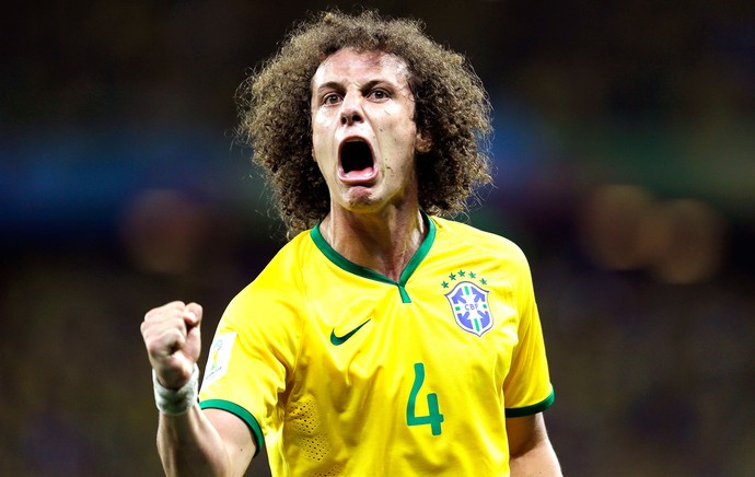 David Luiz comemoração Brasil (Foto: AP)