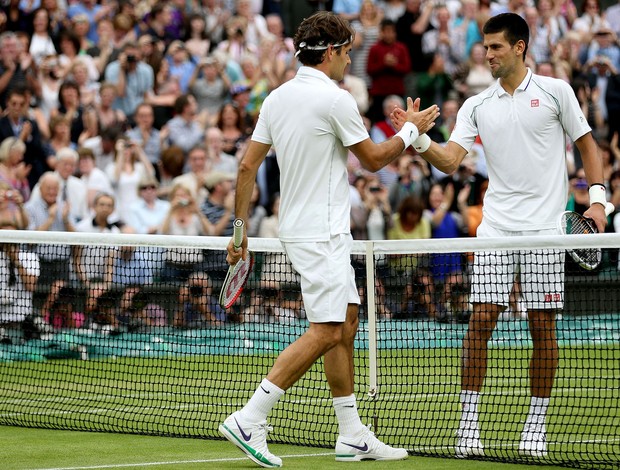 Roger Federer e djokovic semifinal Wimbledon 2012 (Foto: Agência Getty Images)