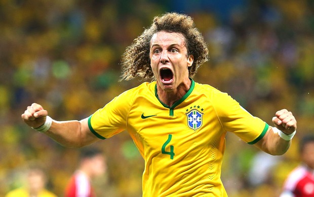 David Luiz gol jogo Brasil x Colômbia (Foto: Getty Images)