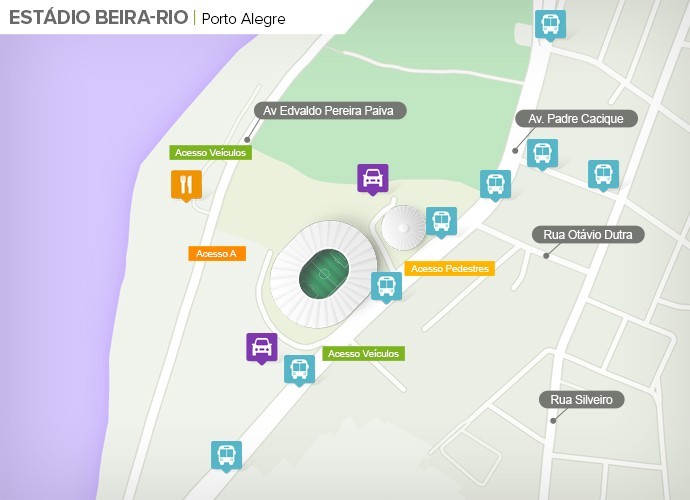 Estádio Beira Rio (Foto: Google Maps/ Infografia GloboEsporte.com)