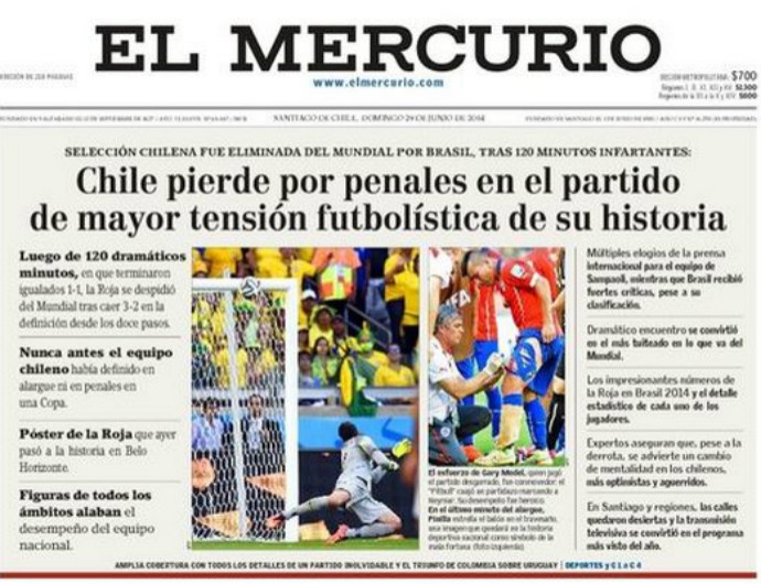 El Mercurio Chile (Foto: Reprodução/El Mercurio)