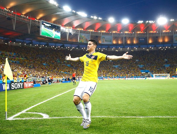 James Rodriguez Colômbia e Uruguai (Foto: Agência Reuters)