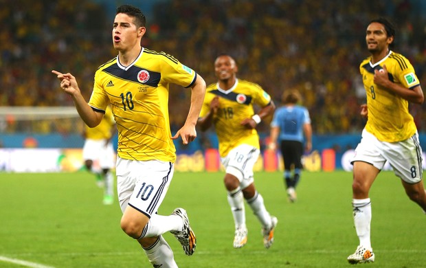 James Rodriguez Colômbia e Uruguai (Foto: Getty Images)