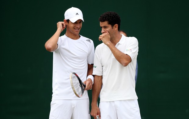 André Sá (dir.) com Mate Pavic em Wimbledon (Foto: Getty Images)