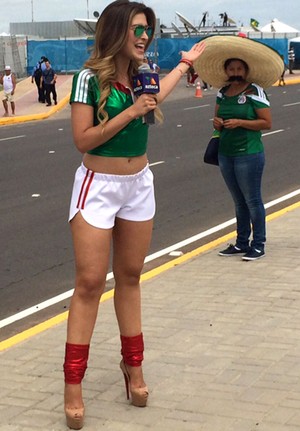 Mariana Gonzalez repórter TV Azteca (Foto: Globoesporte.com)