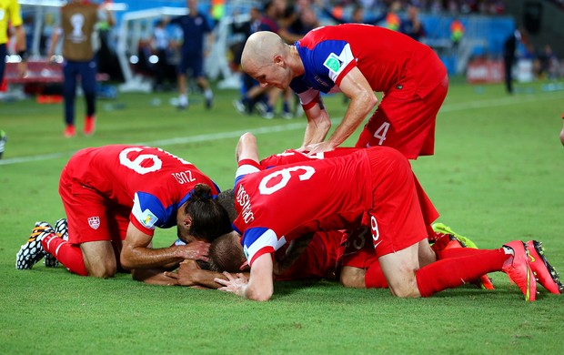 John Brooks comemoração EUA x Gana (Foto: Getty Images)