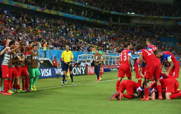 John Brooks comemoração EUA x Gana (Foto: Getty Images)