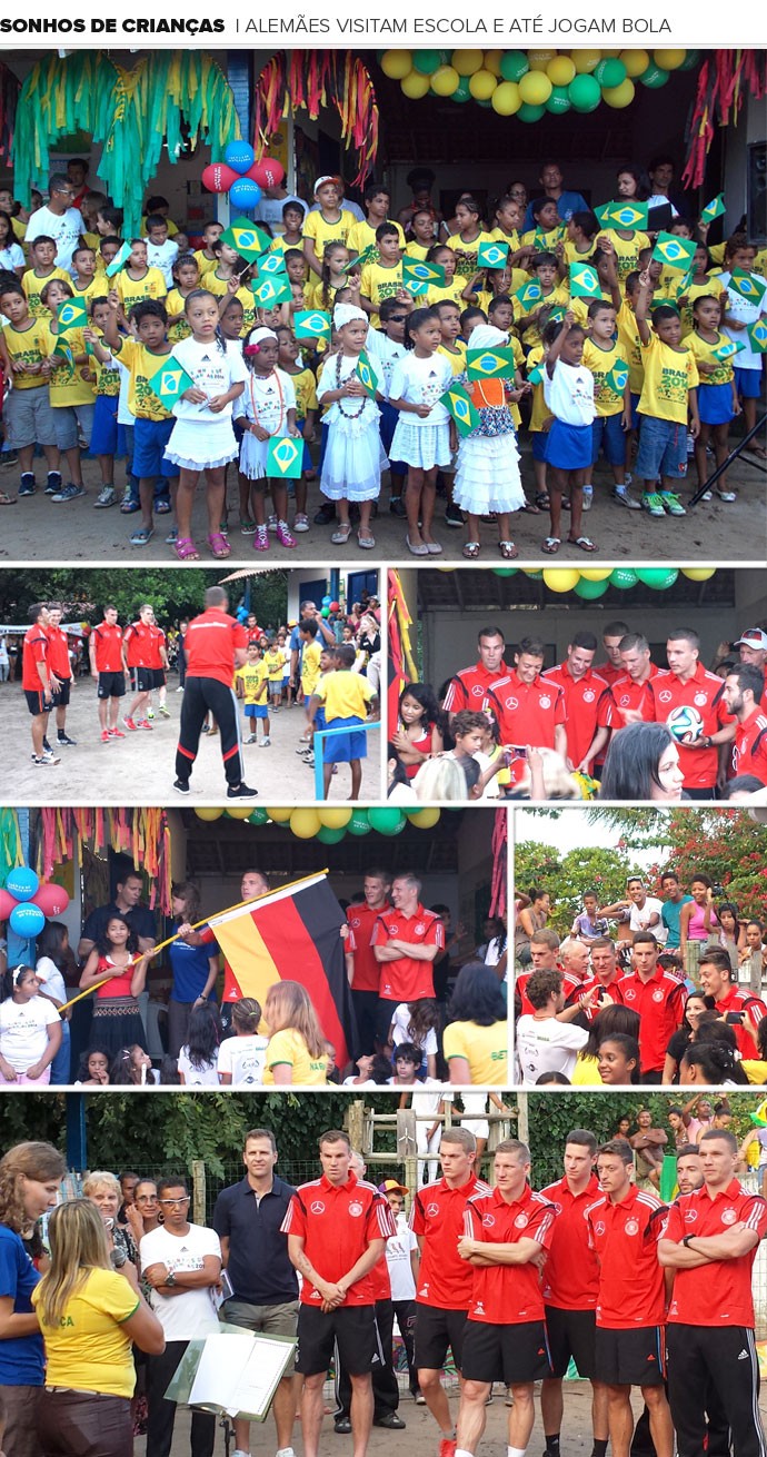 Mosaico Alemães com crianças em escola (Foto: Victor Canedo)