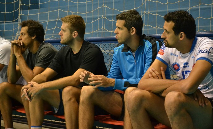 Maurício, Dante, Thiago Sens e Lorena Vôlei Taubaté (Foto: Filipe Rodrigues)