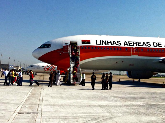 Chegada camarões avião (Foto: Raphael Sibilla)