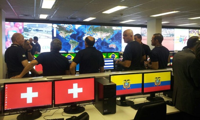 policiais estrangeiros segurança Copa do Mundo (Foto: Vianey Bentes / TV Globo)