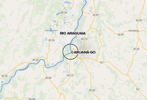 Mapa Aruanã - rio Araguaia falecimento Fernandão (Foto: Editoria de arte)