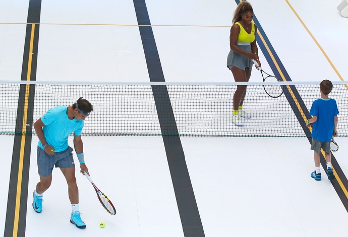 Nadal e Serena Willians Tênis Piscina (Foto: Agência AP )